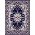 Home Dynamix Home Dynamix 769924013670 1 ft. 9 in. x 7 ft. 2 in. Premium Sakarya Runner Area Border Rug - Navy Blue 769924013670